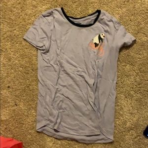 Light purple panda on bicycle Old Navy shirt